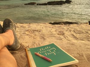 notebook on the beach